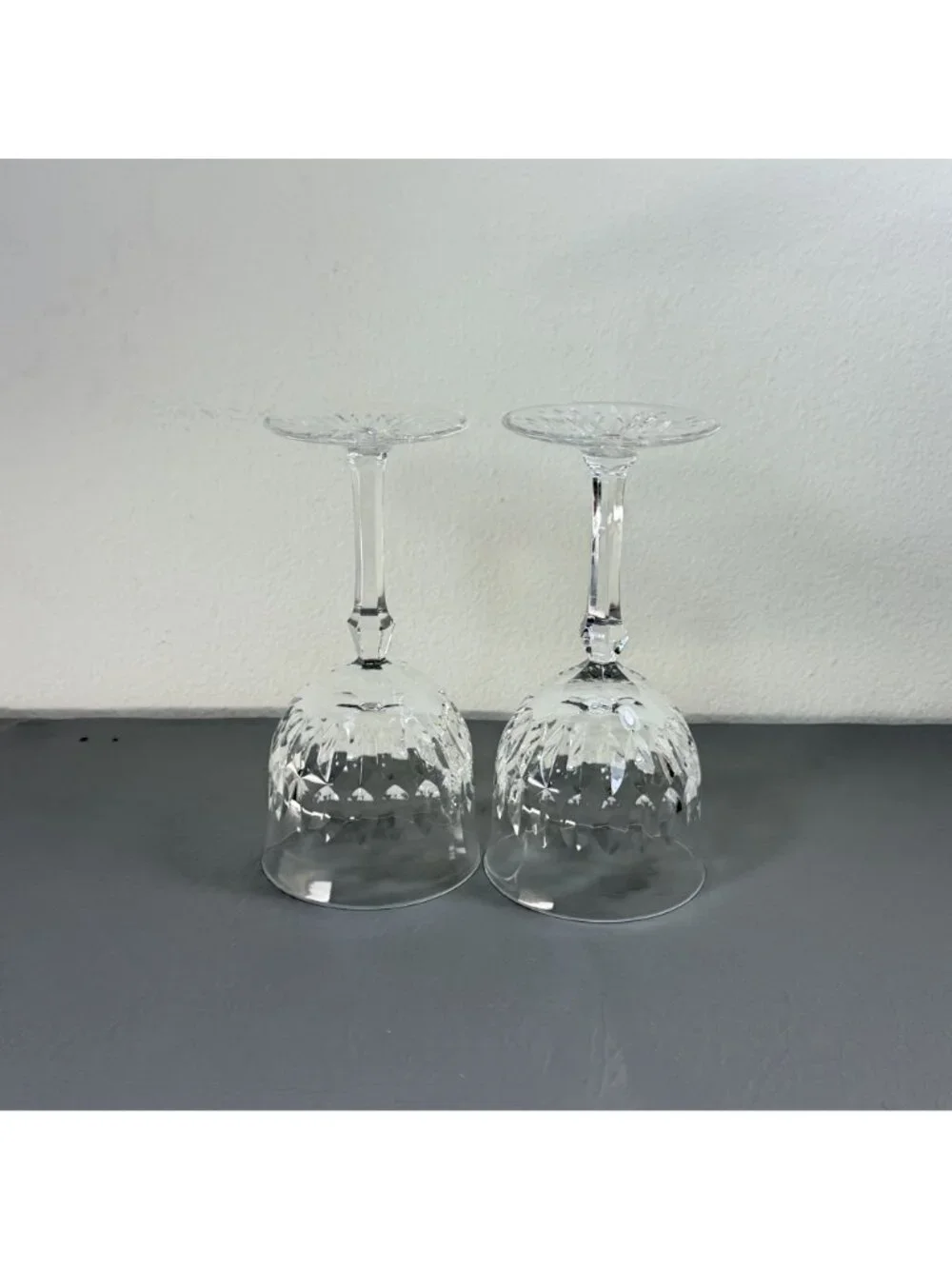 Vintage Josair German Cut Crystal Wine Glasses Set of 2 Lead Crystal Stemware